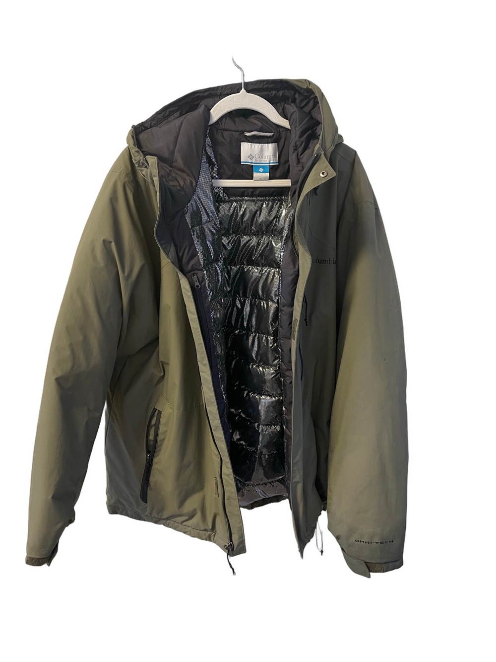 Columbia Sportswear Tipton Peak Insulated Men's Olive Green Hooded Jacket Sz XL